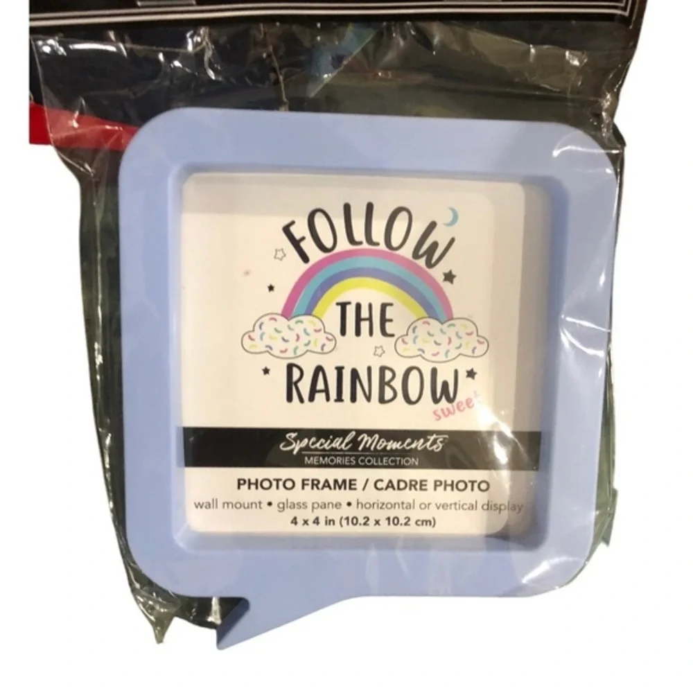 2pk blue & purple magnetized‎ comment call out shaped photo frames new
